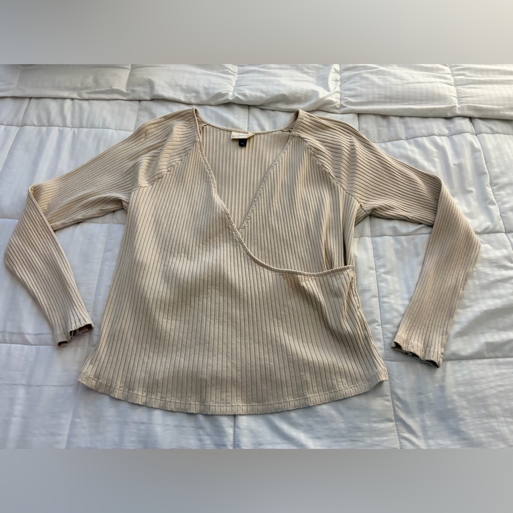 Universal Thread Ribbed V-Neck Tank Top - Light Beige - Picture 5 of 5
